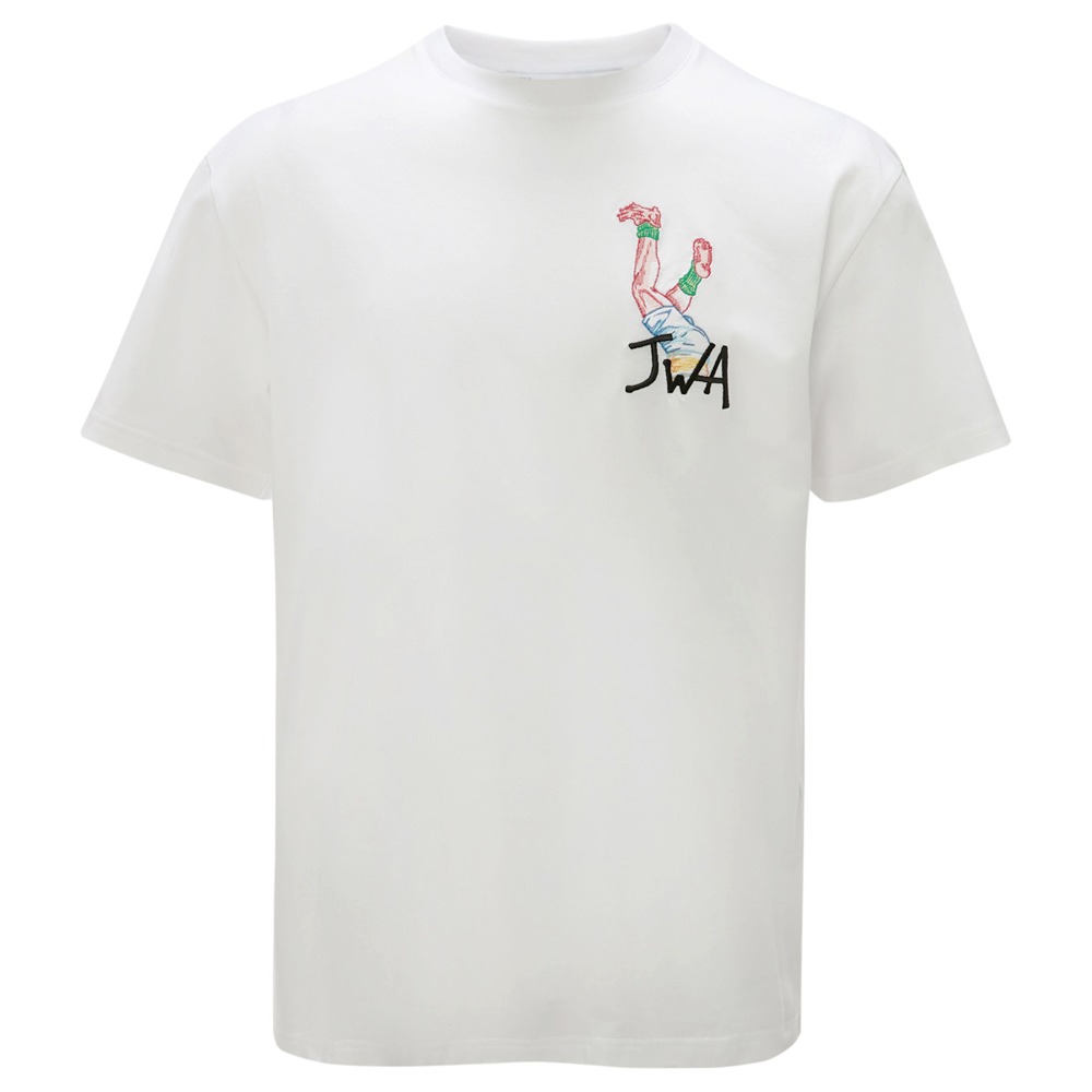 [국내당일발송] JW앤더슨 22SS 릴랙스핏 럭비 자수 티셔츠 [화이트] JT0060PG0772 001