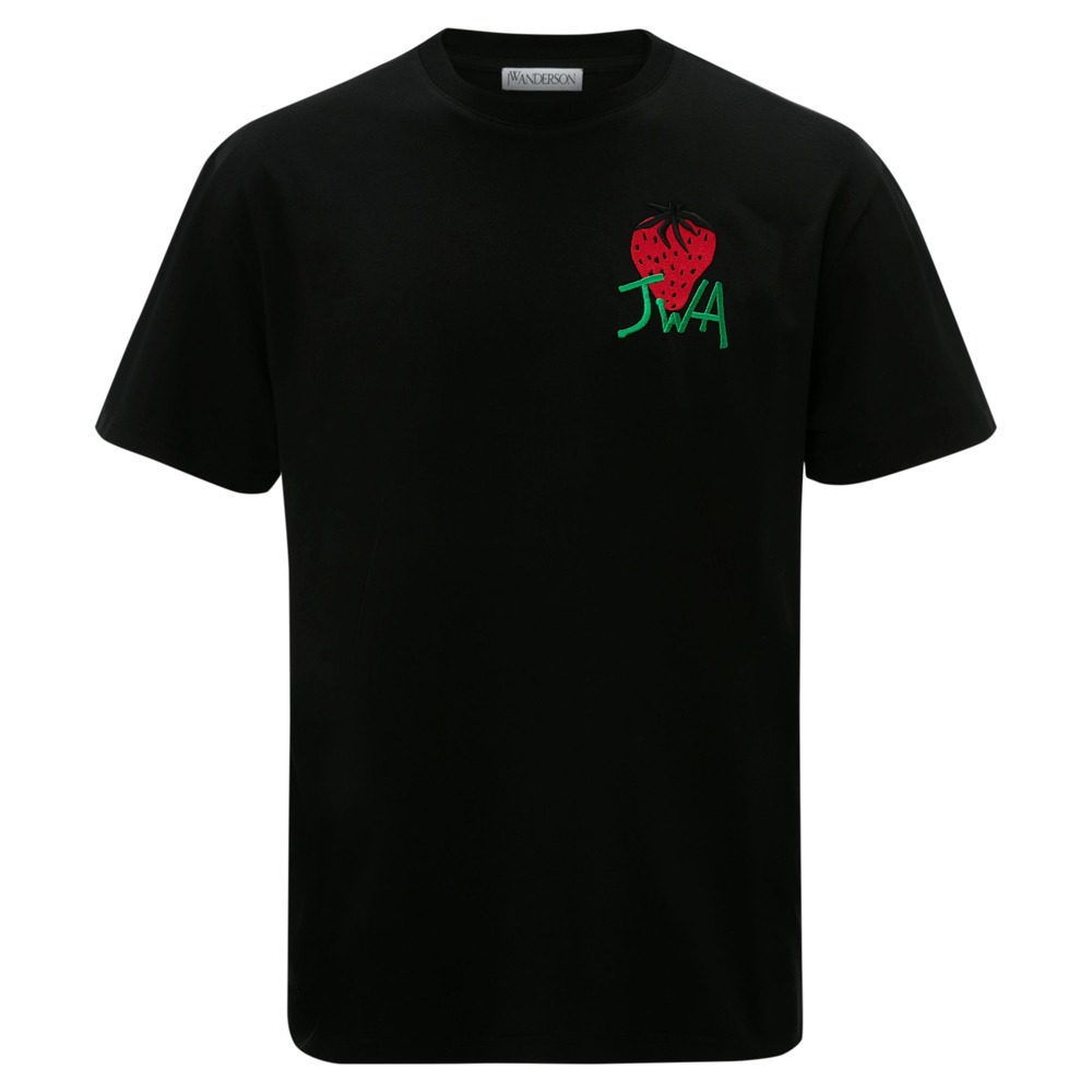 [국내당일발송] JW앤더슨 22SS 릴랙스핏 스트로베리 JWA 티셔츠 [블랙] JT0063PG0772 999