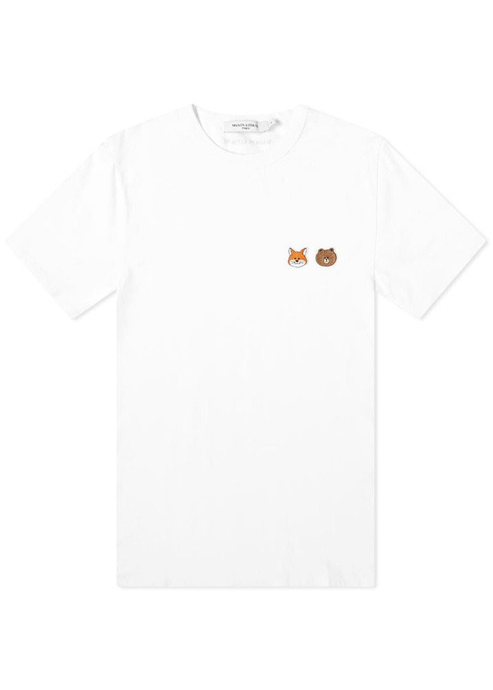 [국내당일발송] 메종 키츠네 X 라인 프렌즈 스몰 패치 티셔츠 [화이트] SPLNU00102 White