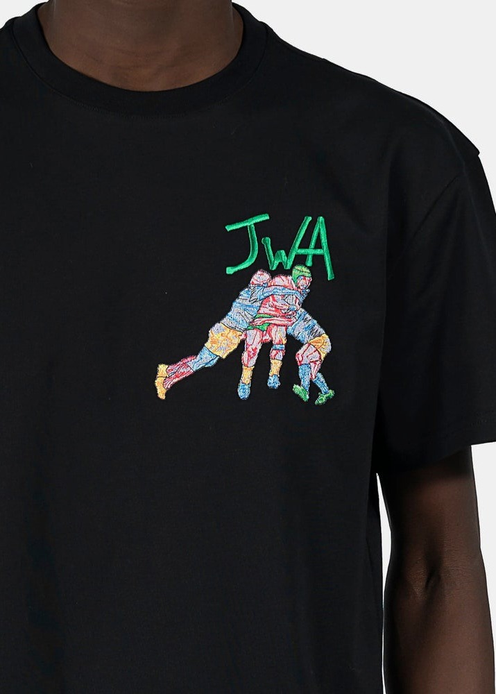 [국내당일발송] JW앤더슨 22SS 릴랙스핏 럭비 자수 티셔츠 [블랙] JT0064PG0772 999
